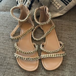Chain gladiator sandals size 8